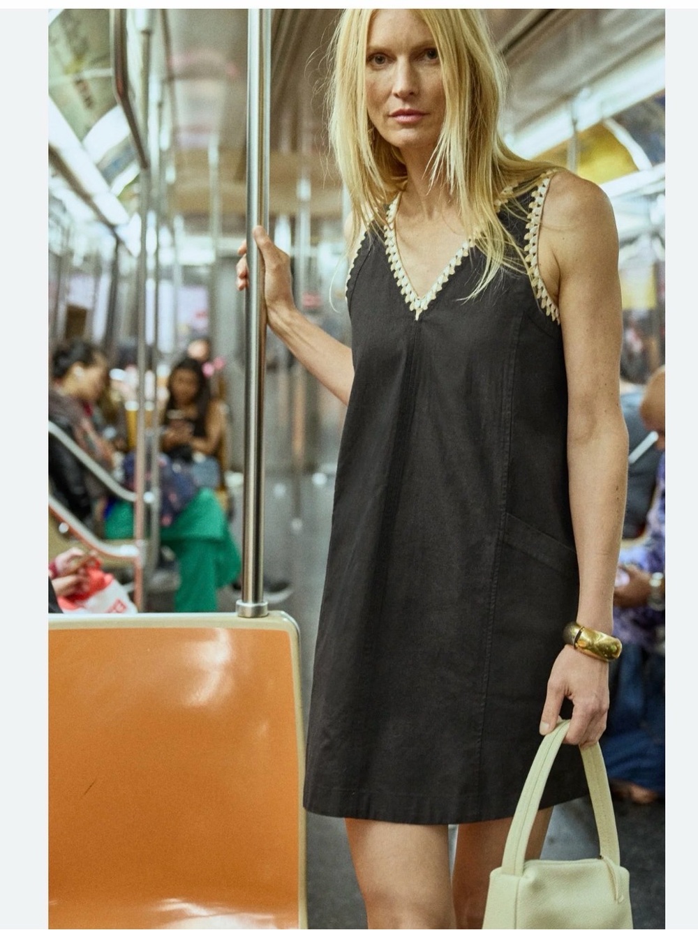 Lilla P CROCHET TRIM V-NECK DRESS